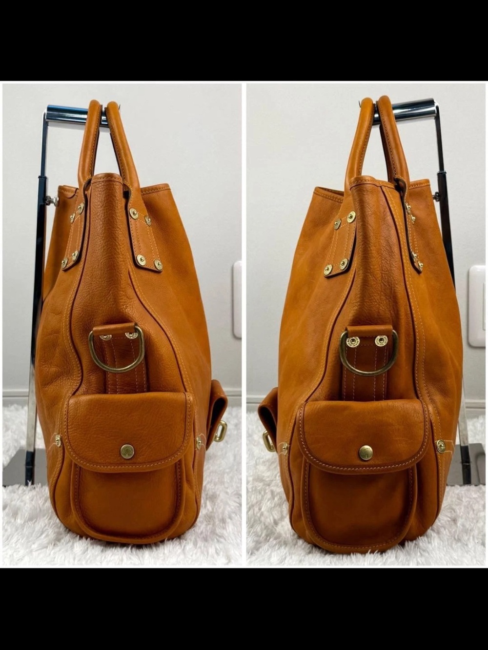 Mulberry Cognac Leather Tote with Gold Hardware - Picture 4 of 11